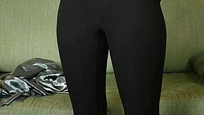 I adore Hazel Ash modeling shiny button down yoga leggings photoshoot