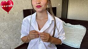 oh man, russian student blasts golden shower orgasm squirt