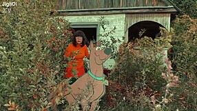 Velma solves Scooby mystery in cosplay outdoors!
