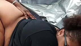 damn, that nerdy fat ass ebony milf moaned so loud getting pounded in the public park!