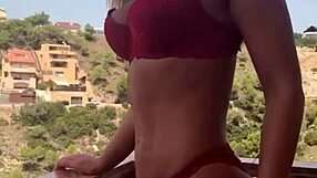 Teasing my huge clit and wet pussy lips outdoors for fans Briana Moon style