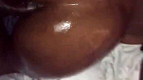 pretty oiled black ass gets fucked hard anally by huge cock
