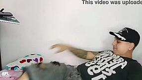 my stepsisters horny stepson jerks his huge cock with my panties so i ride him cowgirl creampie style