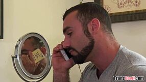 yo this milky tattoo shemale gets her cock pumped super hard