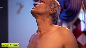 two indian beauties bent over for old man's big cock doggystyle pounding