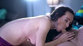 my blue-eyed brunette student babe sucks my huge cock so sloppy