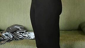 I adore Hazel Ash modeling shiny button down yoga leggings photoshoot