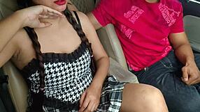 sexy indian housewife screwed anal pussy by boss car doggystyle rough