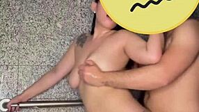 sexy asian's deepthroat blowjob turns to rough shower doggystyle pounding