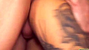 Debt4k Cute Young Debtor Fucked Rough Doggystyle Blowjob on Leather Couch Piercing Tattoo!