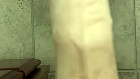 bathroom dildo fucking hairy wet pussy bent over in shower