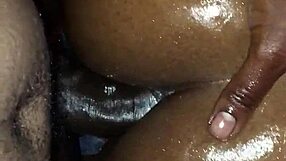pretty oiled black ass gets fucked hard anally by huge cock
