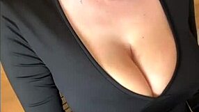 stepmom big natural tits licks nipples for instant cum