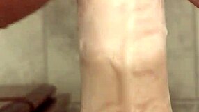 bathroom dildo fucking hairy wet pussy bent over in shower
