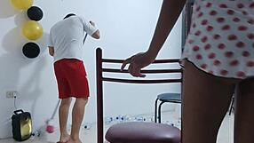 What if office cleaners turned work hours into secret erotic playtime?