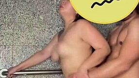 sexy asian's deepthroat blowjob turns to rough shower doggystyle pounding