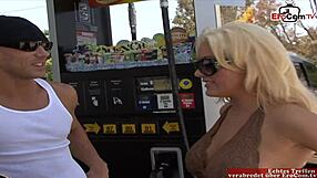 Pickup Busty Blonde Tattoo Slut Craves Hard Fuck Leading to Massive Facial Cumshot.