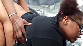 damn, that nerdy fat ass ebony milf moaned so loud getting pounded in the public park!