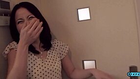 Young beauty smiles wide after older guy pounds her tight pussy doggystyle