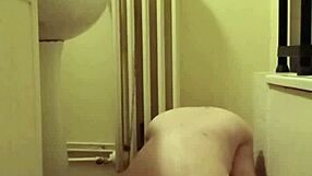 French slave housewife double penetrated with huge dildos bent over