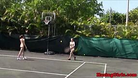 Hazing Lesbians Lick Pussy During Outdoor Court Ritual