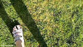 ever wondered about bare feet slipping into latschen for outdoor solo fetish fun?