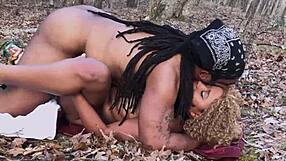 Don Whoe ravishes Nina Rivera's chubby ebony curves deep in the forest shadows