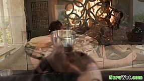 i am a stunning busty teen brunette masseuse fucking my client after slippery nuru session