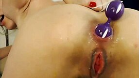 sandra ruby takes deep sloppy anal fisting with huge gaping