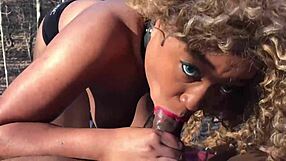 Don Whoe ravishes Nina Rivera's chubby ebony curves deep in the forest shadows