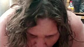 i love this bbw milf's sloppy cum mouth blowjob