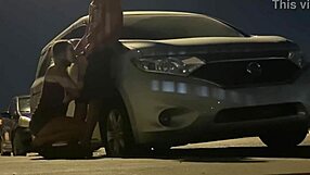 Cuckold Wife Caught Sucking at Gloryhole in Public Car