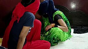 Desi Neighbors Mom and Daughter Bent Over for Big Cock Threesome Pound