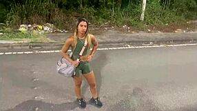 Esposa screams wild getting fucked hard by stranger outdoors!!