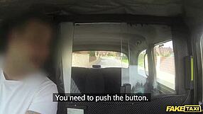 Brunette hops in fake taxi and works out hard on driver's cock