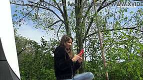 Behind Scenes Lili Charmelle Interviews Then Cowgirl Rides Monster Cock Outdoors