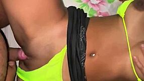 Brazilian Bikini Wife Bends for Husband's Friend's Cock in POV