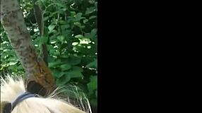 Cute blonde tinder girlfriend kneels for friend's pov public outdoor blowjob