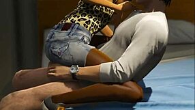 college babe rides cowgirl then bends over doggystyle in dorm. gta 5 game sex with hard fucking action.