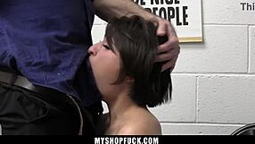 yo, caught shoplifting teen bends over sucks big cock does everything to avoid police call