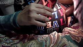 Stepsister's tight wet pussy milks college friend's cum down her ass!!