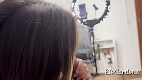 pretty latina gags deep on muscular friend's monster cock as husband catches