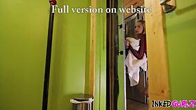 inked petite tattooed teen gagged choked rough fucked by inked stud