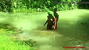 EBONY WIFE BENDS FOR PASTOR'S BIG COCK CREAMPIE DURING BAPTISM CLOSE UP