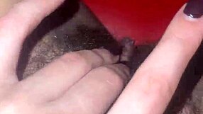 solo fingering hairy pussy and beaver closeup