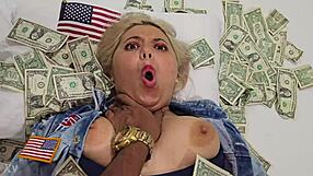 Blonde Whore Fucks for Cash Spreading Pussy Wide Open