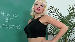 Strokies Natasha Juja Teaches Handjob with Cum on Tits Lessons!