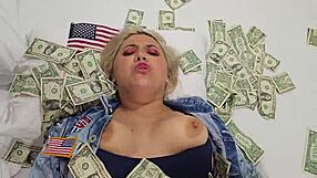 Blonde Whore Fucks for Cash Spreading Pussy Wide Open