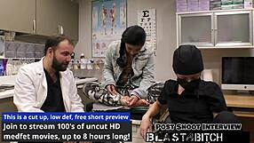 Jasmine Roses bends over backstage as patient blasts her face with cum in pov hospital domination