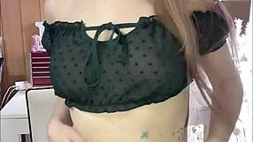 doesn't her tiny teen pussy squirt hard after gagging on that dildo?